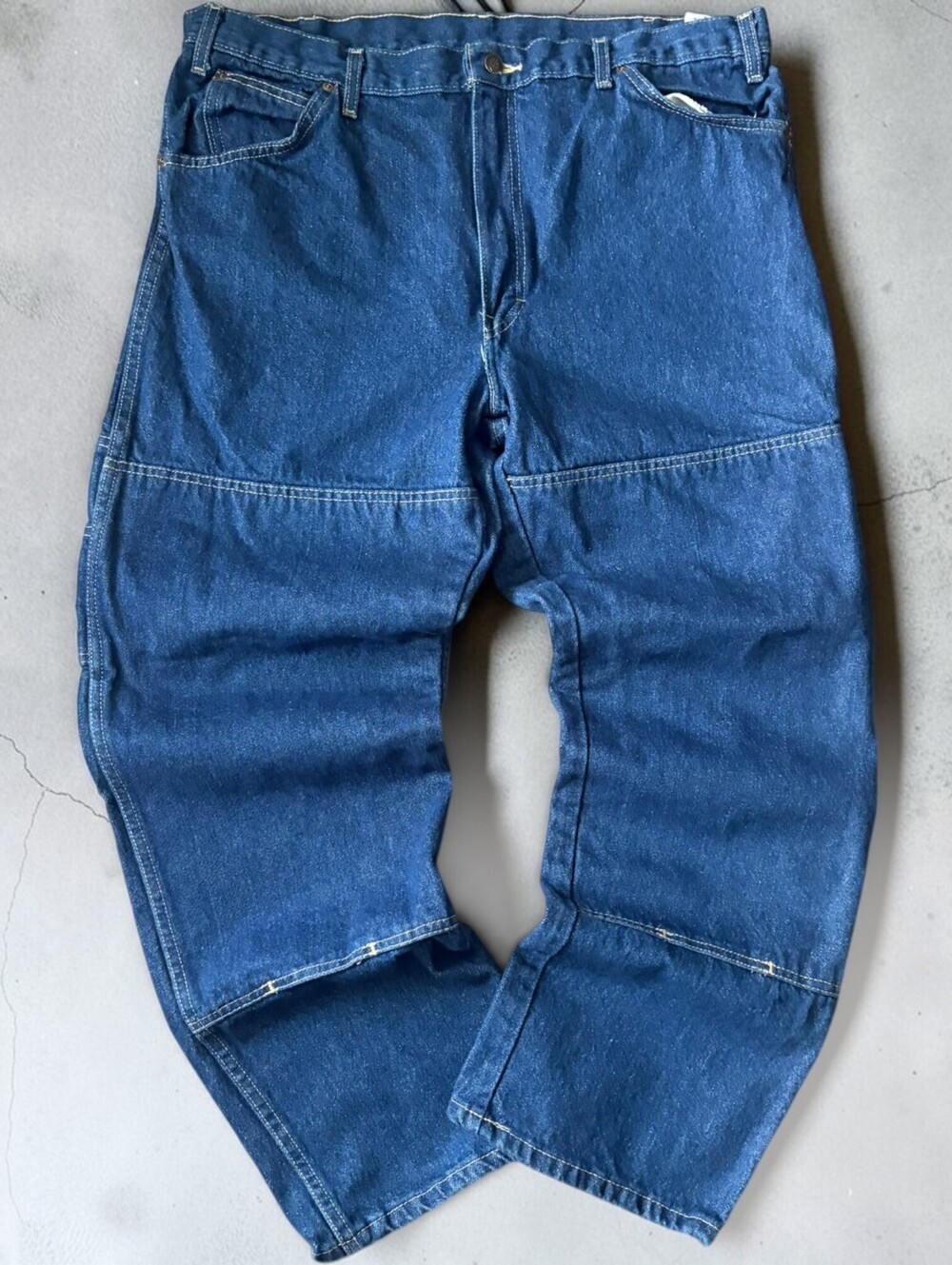 Vintage Dickies Baggy Double Knee Denim Carpenter Jeans 38 x 30 Workwear Pants